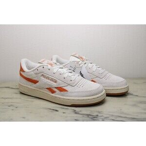 Reebok Women's Club C Revenge Vintage Chalk/Orange Sneakers (US 6.5) NEW-GV6971